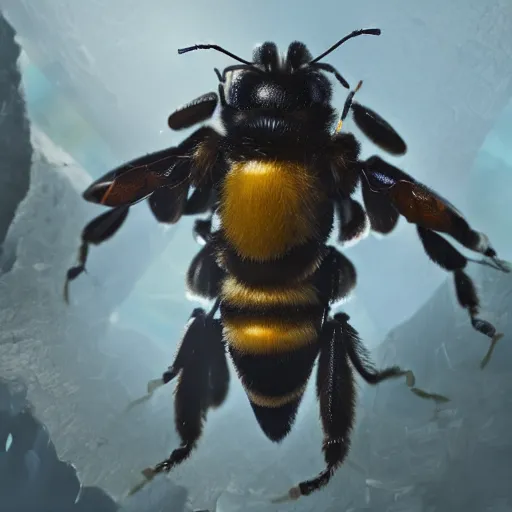 Prompt: a hyperrealistic portrait of a bee scifi fantasy, 8 k, cryengine, render, vray