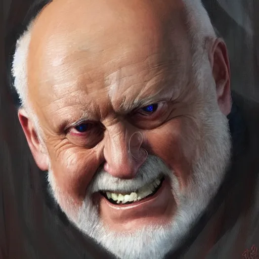 Image similar to Portrait of internet meme hide the pain harold, by greg rutkowski, artstation, award winning, stock photo