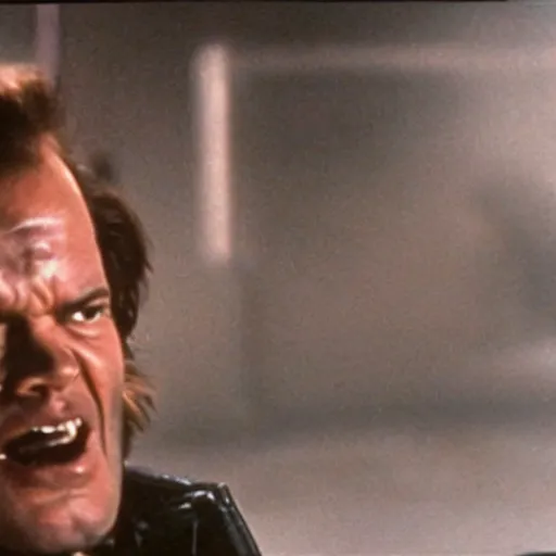 Prompt: Jack Nicholson playing Terminator, action scene