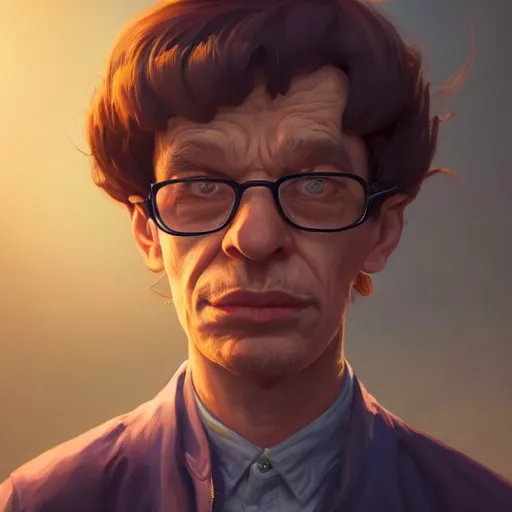 Image similar to highly detailed portrait otto from the simpsons, in gta v, stephen bliss, unreal engine, fantasy art by greg rutkowski, loish, rhads, ferdinand knab, makoto shinkai and lois van baarle, ilya kuvshinov, rossdraws, tom bagshaw, global illumination, radiant light, detailed and intricate environment