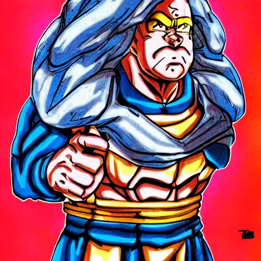 Image similar to karl marx as a asupersayan in dragon ball, digital painting by akira toriyama, very detailed