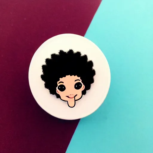 Prompt: a cute 2 d hair barrette character, afro, design, detailed