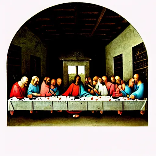 Image similar to The Last Supper painting by Hieronymus Bosch