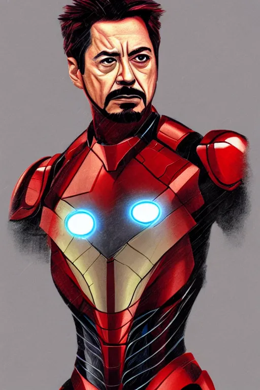 Prompt: tony stark, portrait