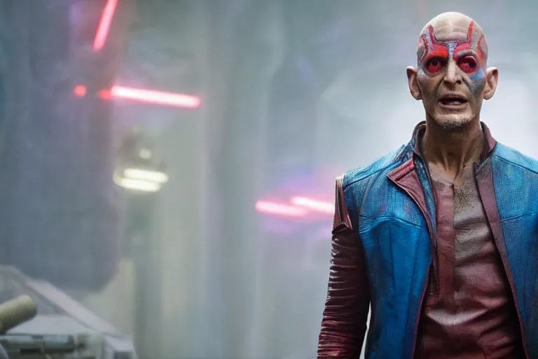 Image similar to film still of Jeff Goldblum as Yondu in Guardians of the Galaxy, 4k