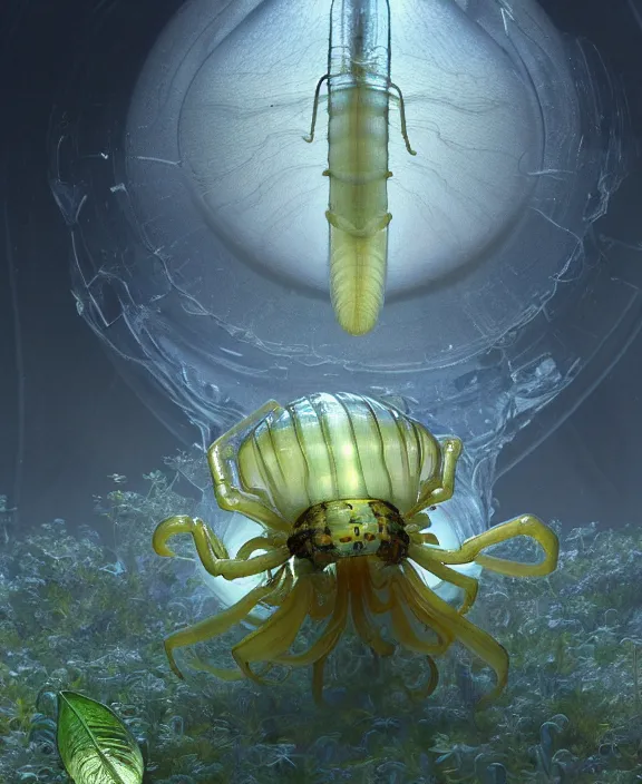 Prompt: simplicity, transparent clear see - through image of many many isopods, lush botany, aurora spaceship environment, ultra realistic, concept art, photorealistic, octane render, 8 k, unreal engine. art by gustave dore and nori inoguchi and sam kaplan and zachary goulko and christopher marley and artgerm and alphonse mucha