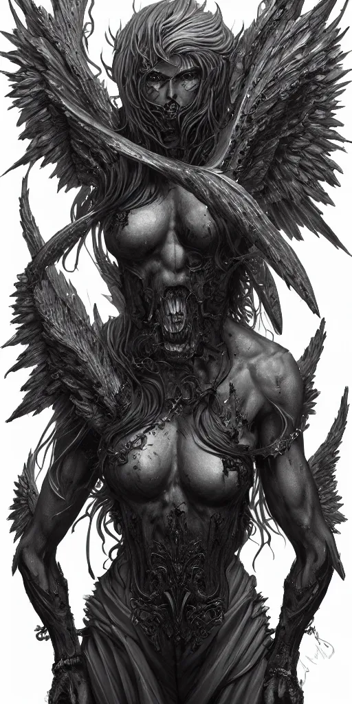 Image similar to hyper detailed ultra sharp of a beautiful azazello is one of the demonic and mystical characters in the work, a negative character in biblical stories, a fallen angel who opposed the will of god. trending on artstation, 8 k