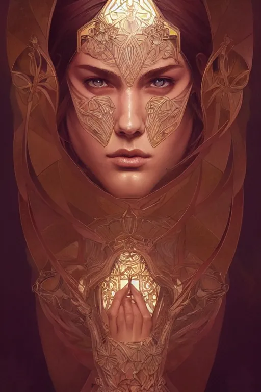 Image similar to symmetry!! intense fanart of acotar protagonist, intricate, elegant, highly detailed, my rendition, digital painting, artstation, concept art, smooth, sharp focus, illustration, art by artgerm and greg rutkowski and alphonse mucha