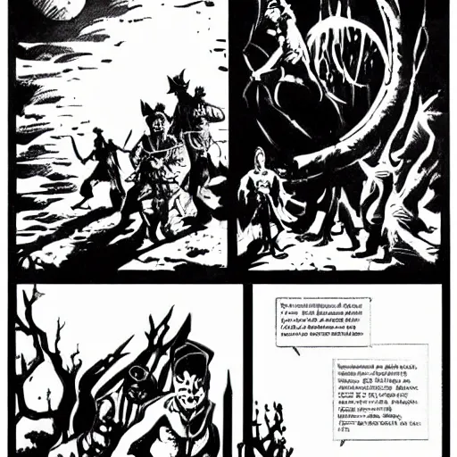 Image similar to The last speck of hope on a dead earth. Dark Fantasy, Film Noir, Black and White. High Contrast, Mike Mignola, D&D, OSR