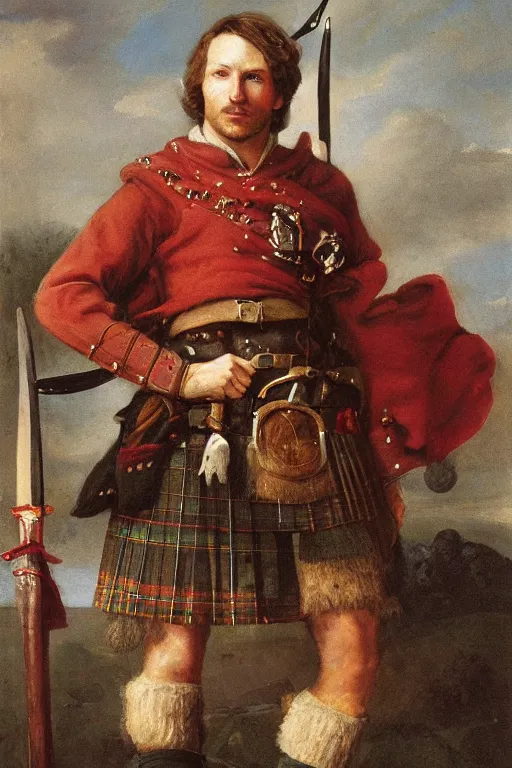 Image similar to a portrait of a Scottish laird, art