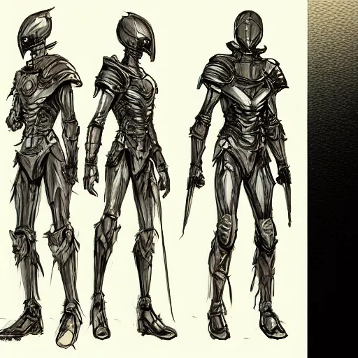 Image similar to concept art, stylized silhouette, long thin legs, large shoulders, concept design, sketch, male, science fiction suit, helmet, arthur rackham, trending on artstation