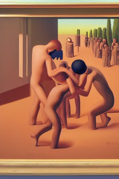 Image similar to oil painting by george tooker