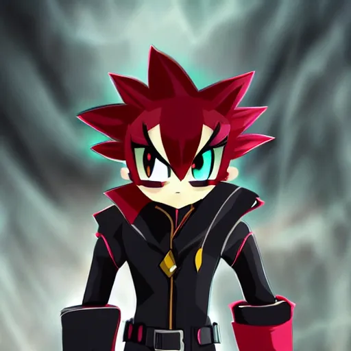 Image similar to portrait of shadow the hedgehog, anime fantasy illustration by tomoyuki yamasaki, kyoto studio, madhouse, ufotable, trending on artstation