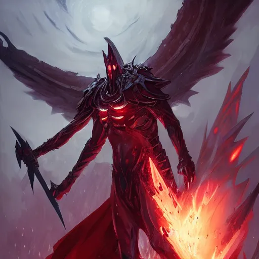 Image similar to aatrox as a nightbringer by greg rutkowski