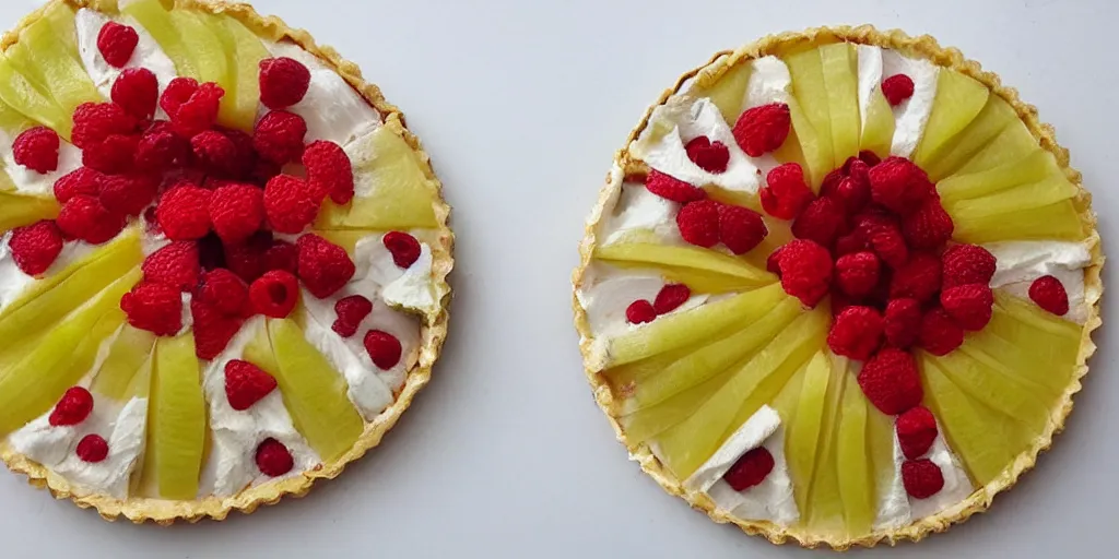 Image similar to needle sticking out of fruit tartalette