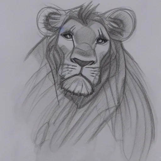 Image similar to sketch of Simba