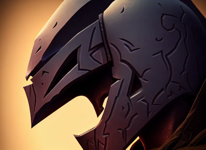 Prompt: dark knight cavalryman head, stylized stl, 3 d render, activision blizzard style, hearthstone style, darksiders art style, greg rutkowski style