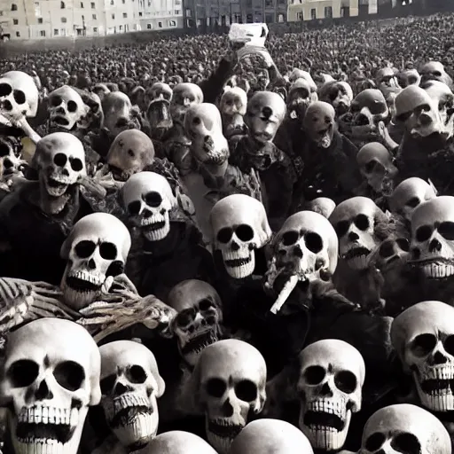 Image similar to the last selfie ever taken skeletons lots of bodies world war 3