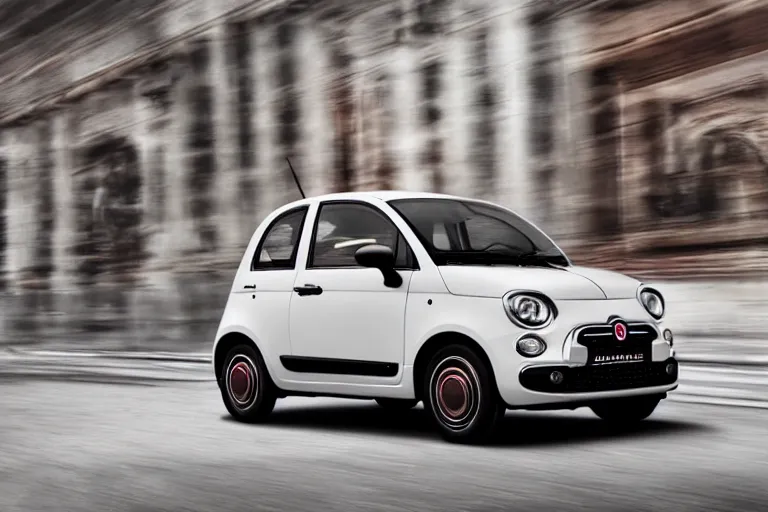 Prompt: A picture of the newly announced 2022 redesigned fiat 600 modern retro style, 4k, high resolution, intricate detail, car photography