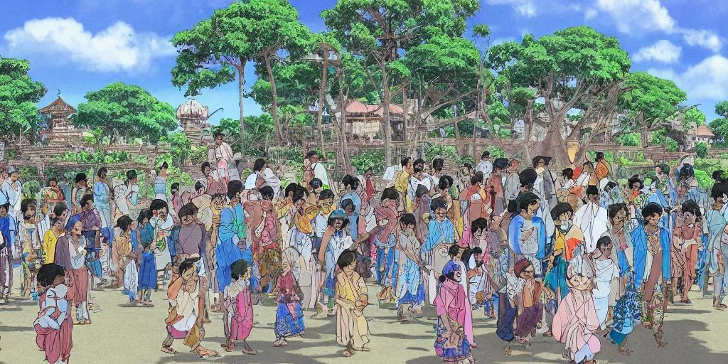 Prompt: jaffna sri lanka, drawn by hayao miyazaki