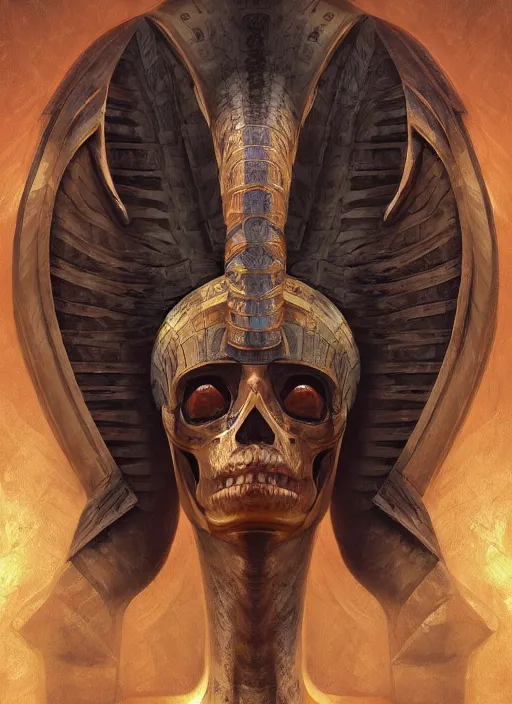 Prompt: digital _ painting _ of _ egyptian god of death _ by _ filipe _ pagliuso _ and _ justin _ gerard _ symmetric _ fantasy _ highly _ detailed _ realistic _ intricate _ port