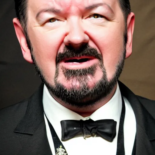 Prompt: steampunk ricky gervais