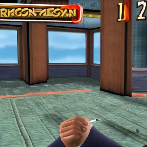 Image similar to in-game screenshot of gordon ramsay ps2 game