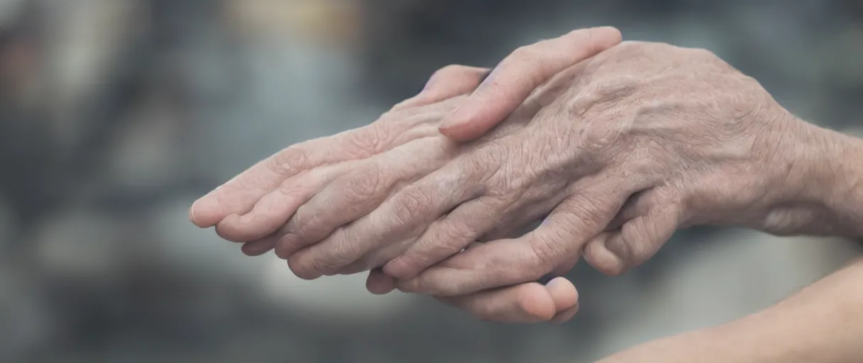 Image similar to a realistic film HD high qualiity depth of field color closeup photograph of a freshly amputated human hand