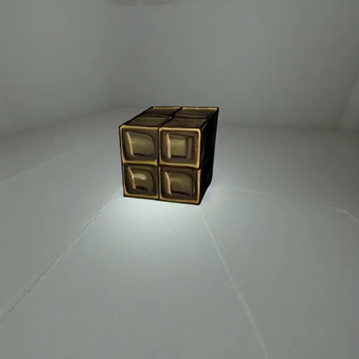 Image similar to a small cube on top of a large cube, unreal engine
