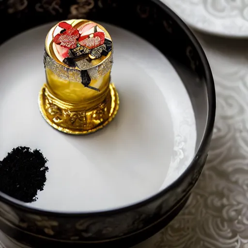 Prompt: A close up shot, colored black and white Russian and Japanese mix historical fantasy a photograph portrait taken at the empress and emperor's royal wedding breakfast, a collection of food and drinks was served, mixing traditional Japanese choices with some Russian influences, professional corporate portrait, warm lighting, 1907 photo from the official wedding photographer for the royal wedding.