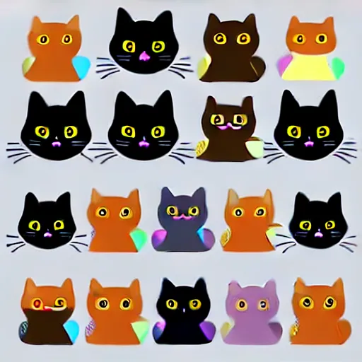 Image similar to A sticker pack of cats, digital art, vector image, illustrator, 8k resolution