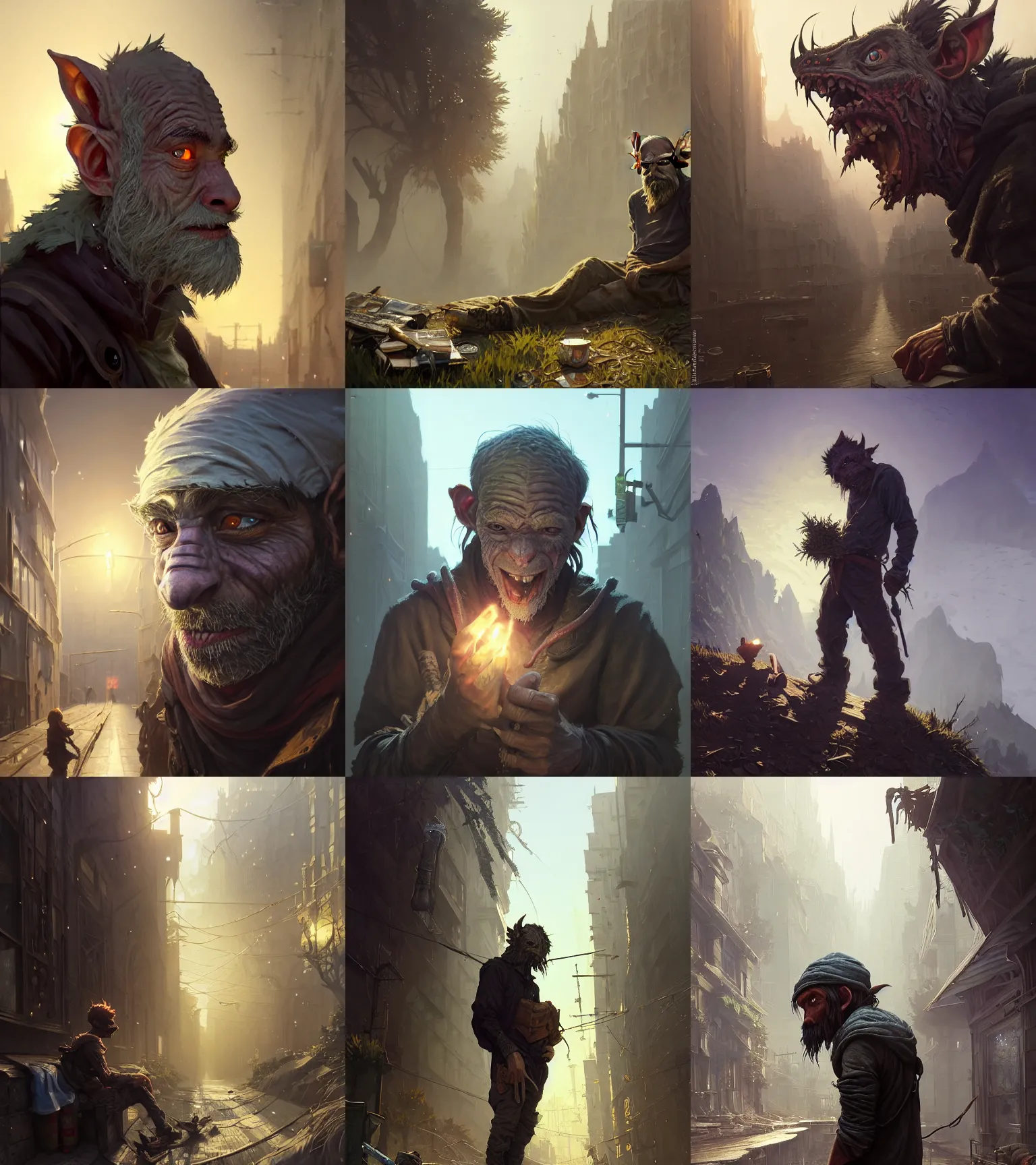 Prompt: Highly detailed portrait of homeless goblin slayer, in GTA V, Stephen Bliss, unreal engine, fantasy art by Greg Rutkowski, Loish, Rhads, ferdinand knab, Makoto Shinkai and Lois van baarle, ilya kuvshinov, rossdraws, Tom Bagshaw, global illumination, radiant light, detailed and intricate environment, pixel art