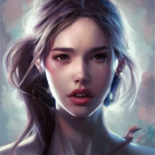 Image similar to a beautiful painting representative of the art style of artgerm and wlop and james cameron