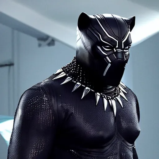 Image similar to kanye west as black panther, action shot, marvel movie,