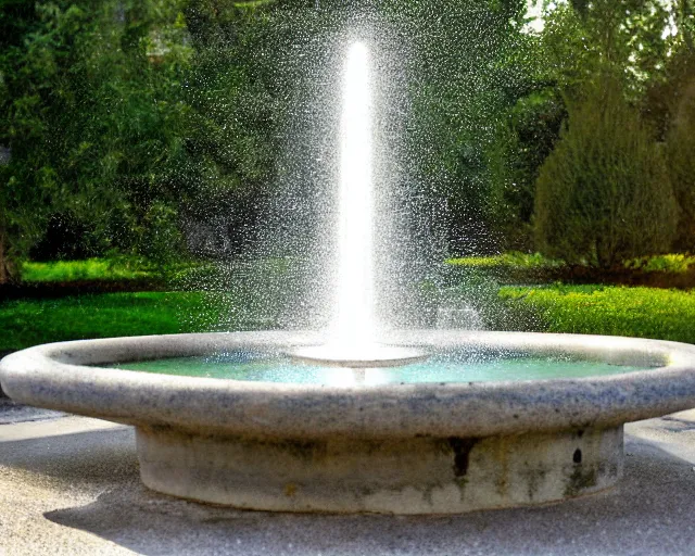 Prompt: a photorealistic photo of a fountain in a park