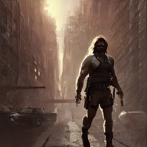 Prompt: Snake Plissken Escape from New York,Greg rutkowski, Trending artstation, cinematográfica, digital Art