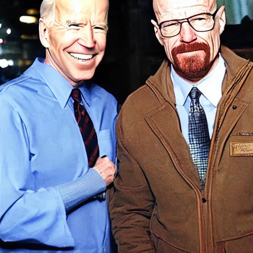 Prompt: walter white and joe biden in paris