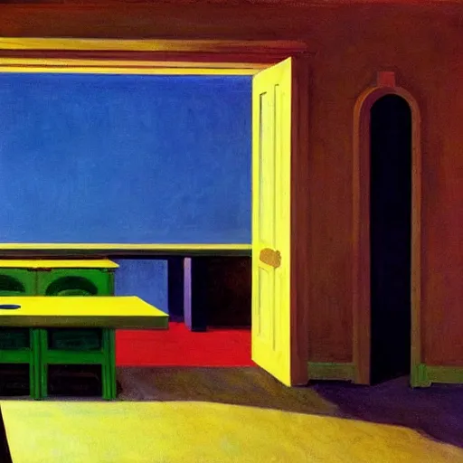 Prompt: A portal to another universe by Edward Hopper