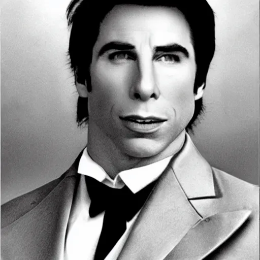 Prompt: a photo of john travolta as a vampire