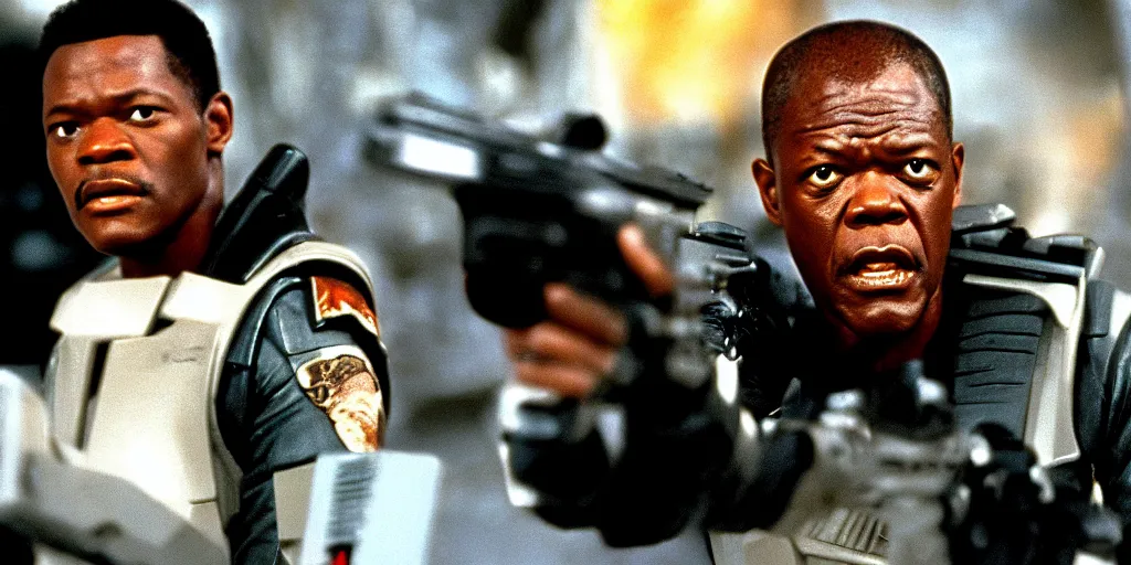 Prompt: samuel jackson in starship troopers