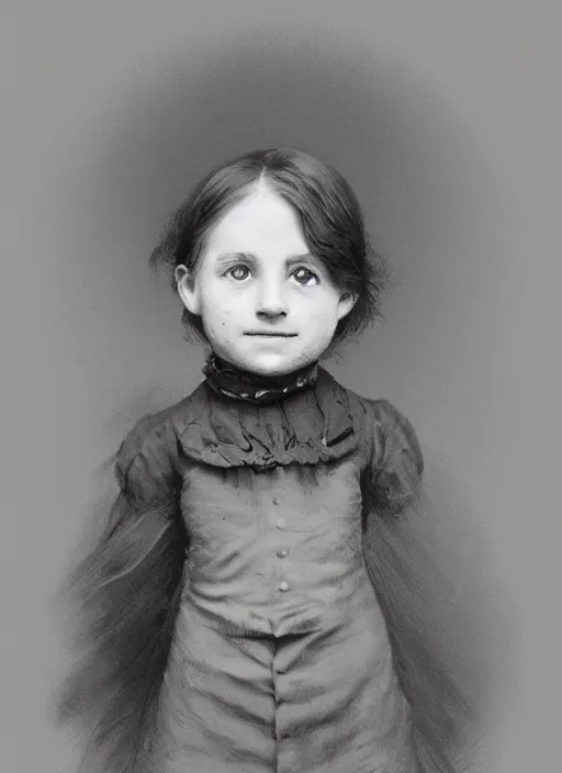 Image similar to portrait of an evil victorian child, digital art, trending on artstation