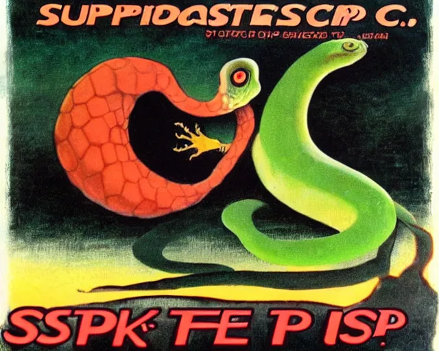 Image similar to hypothetical'sip tech'logo for a snake based computer drink, high concept, ridiculous, art by computer and frank frazetta, theme song by frank zappa and rene magritte