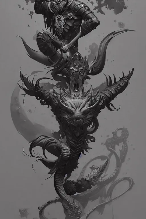 Image similar to tattoo design by kilian eng and andreas rocha and peter mohrbacher and craig mullins