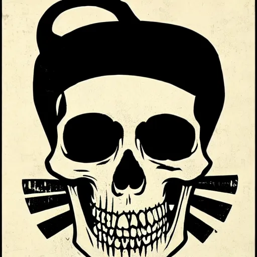 Image similar to punk rock skull, solo. by shepard fairey