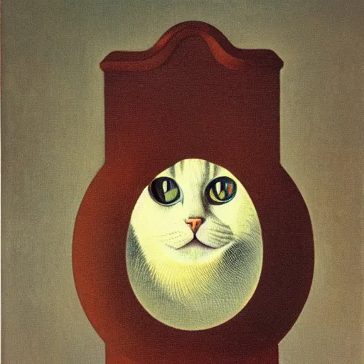 Image similar to A portrait of Cat by Rene Magritte,