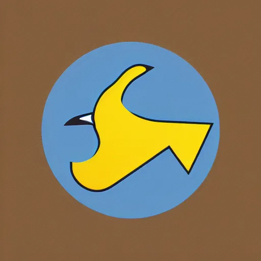 Prompt: Bird icon, blue and yellow