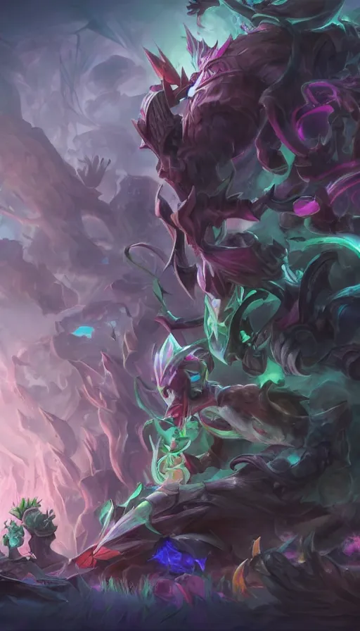 Image similar to life and death mixing together, by league of legends concept artists