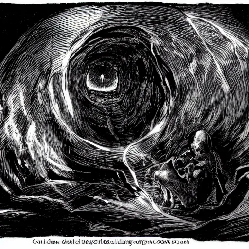 Image similar to For an eternity, the darkness swelled within a ceaseless churn of its feeding, and then... silence. Such silence is deafening to those who listen for it. The abyss cast its gaze upon its source. The first lurching movement of boundaries drawn long before the dawn. A claimant has arrived. You may know who. You wish to know why. The Maven seeks new conflict. Bored, she is, with the realm she has given. She is not the only one. The silence is deafening to all.