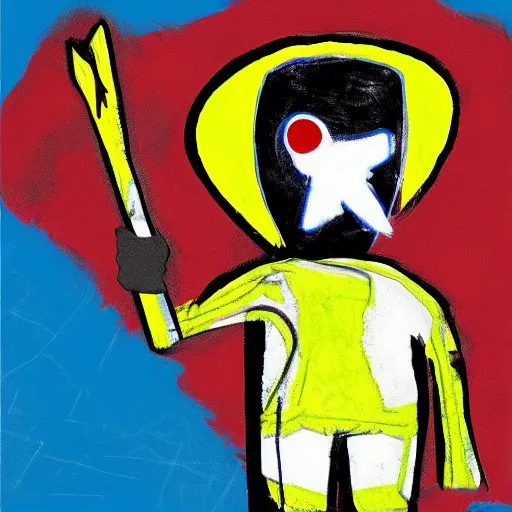 Image similar to “Homestar Runner by Basquiat, trending on artstation, 8k, highly detailed”