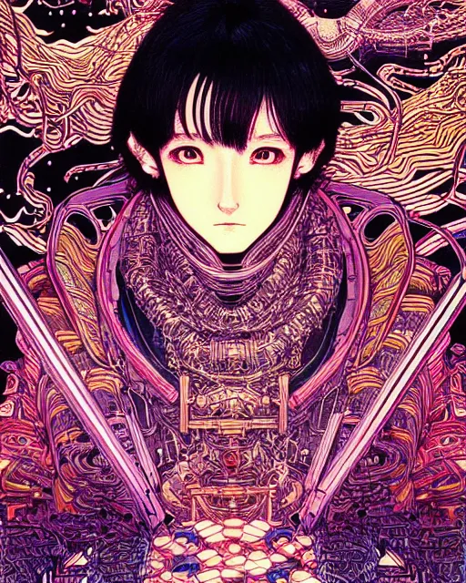 Image similar to hyper detailed illustration of a beat producer, intricate linework, lighting poster by moebius, ayami kojima, 9 0's anime, retro fantasy